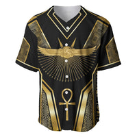 Egypt Winged Sun Baseball Jersey Ancient Mythology Golden Ankh