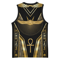 Egypt Winged Sun Basketball Jersey Ancient Mythology Golden Ankh