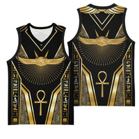 Egypt Winged Sun Basketball Jersey Ancient Mythology Golden Ankh