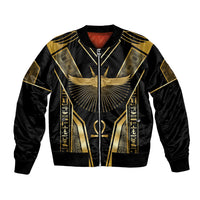 Egypt Winged Sun Bomber Jacket Ancient Mythology Golden Ankh