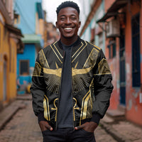 Egypt Winged Sun Bomber Jacket Ancient Mythology Golden Ankh