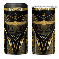 Egypt Winged Sun 4 in 1 Can Cooler Tumbler Ancient Mythology Golden Ankh