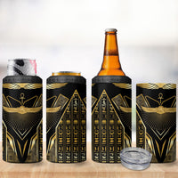 Egypt Winged Sun 4 in 1 Can Cooler Tumbler Ancient Mythology Golden Ankh