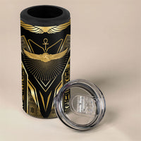 Egypt Winged Sun 4 in 1 Can Cooler Tumbler Ancient Mythology Golden Ankh