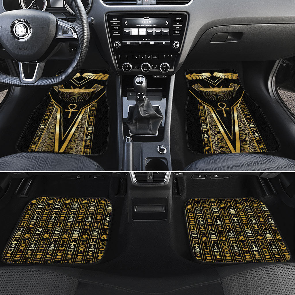 Egypt Winged Sun Car Mats Ancient Mythology Golden Ankh