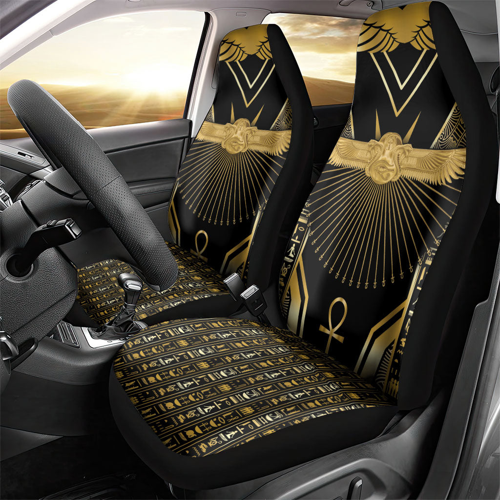 Egypt Winged Sun Car Seat Cover Ancient Mythology Golden Ankh