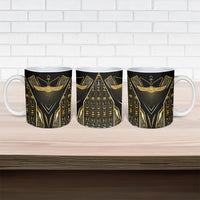 Egypt Winged Sun Ceramic Mug Ancient Mythology Golden Ankh