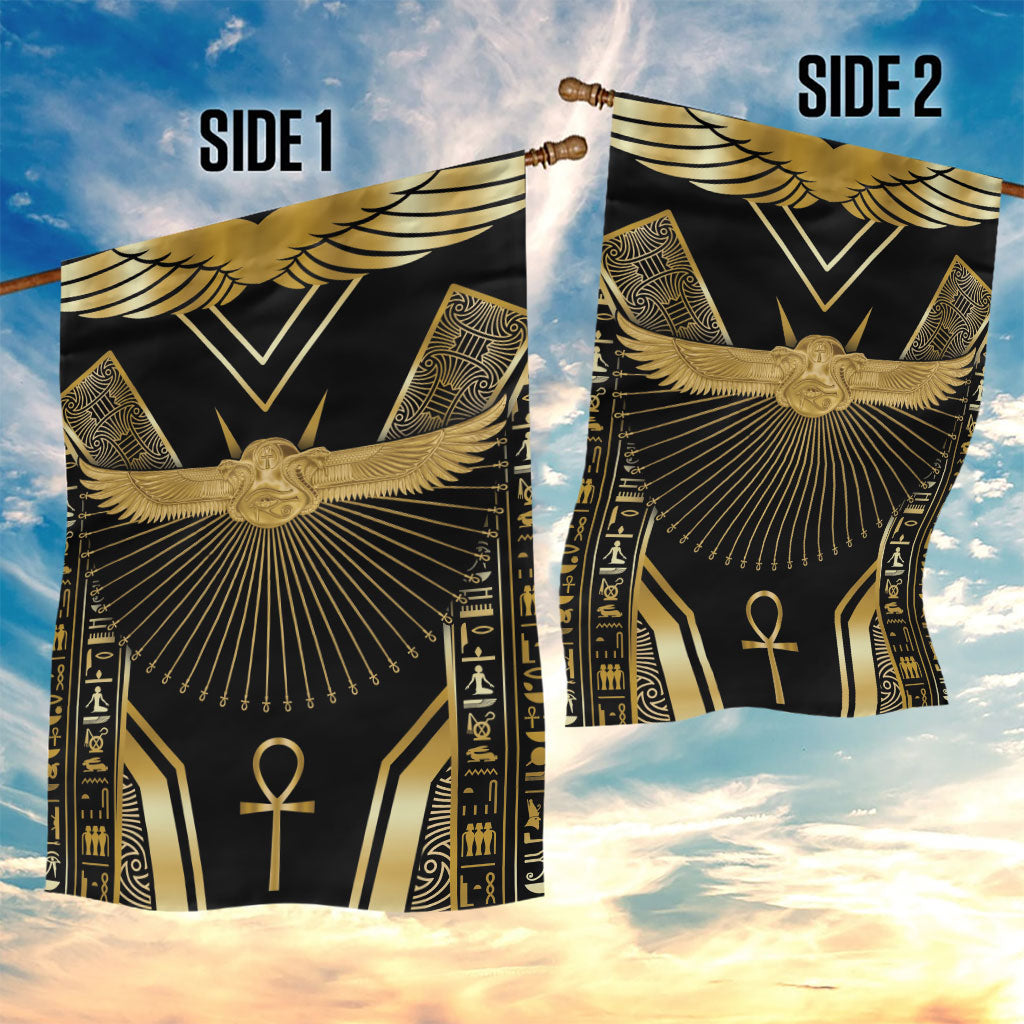 Egypt Winged Sun Garden Flag Ancient Mythology Golden Ankh