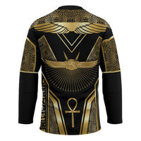 Egypt Winged Sun Hockey Jersey Ancient Mythology Golden Ankh