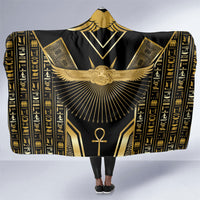Egypt Winged Sun Hooded Blanket Ancient Mythology Golden Ankh