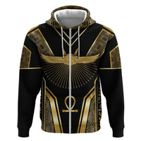 Egypt Winged Sun Hoodie Ancient Mythology Golden Ankh