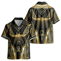 Egypt Winged Sun Kid Hawaiian Shirt Ancient Mythology Golden Ankh DT05