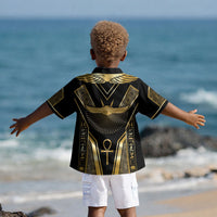 Egypt Winged Sun Kid Hawaiian Shirt Ancient Mythology Golden Ankh DT05