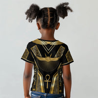 Egypt Winged Sun Kid T shirt Ancient Mythology Golden Ankh