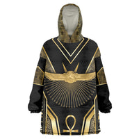 Egypt Winged Sun Kid Wearable Blanket Hoodie Ancient Mythology Golden Ankh