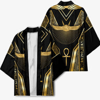 Egypt Winged Sun Kimono Ancient Mythology Golden Ankh