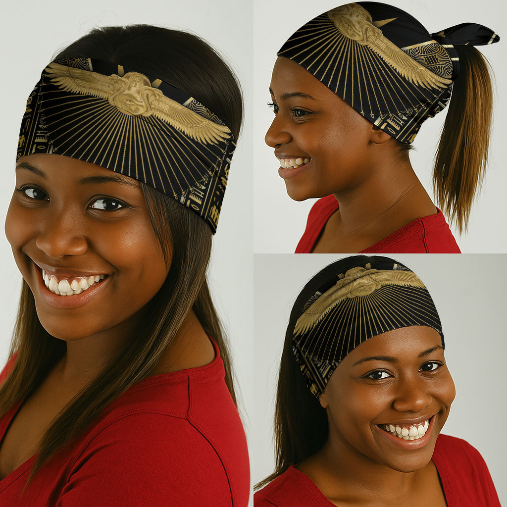 Egypt Winged Sun Neck Gaiter Ancient Mythology Golden Ankh