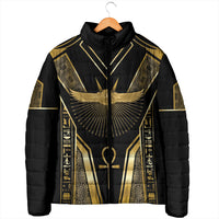Egypt Winged Sun Padded Jacket Ancient Mythology Golden Ankh