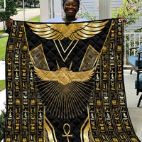 Egypt Winged Sun Quilt Ancient Mythology Golden Ankh