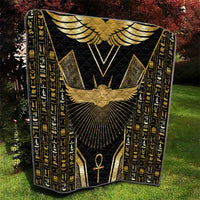 Egypt Winged Sun Quilt Ancient Mythology Golden Ankh