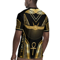Egypt Winged Sun Rugby Jersey Ancient Mythology Golden Ankh