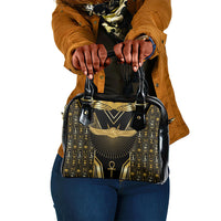 Egypt Winged Sun Shoulder Handbag Ancient Mythology Golden Ankh
