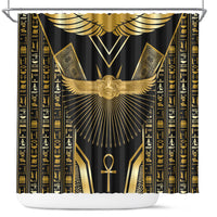 Egypt Winged Sun Shower Curtain Ancient Mythology Golden Ankh