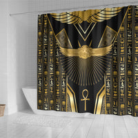 Egypt Winged Sun Shower Curtain Ancient Mythology Golden Ankh