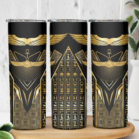 Egypt Winged Sun Skinny Tumbler Ancient Mythology Golden Ankh