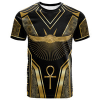 Egypt Winged Sun T shirt Ancient Mythology Golden Ankh