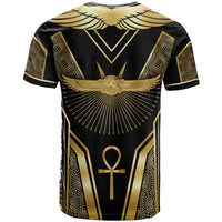 Egypt Winged Sun T shirt Ancient Mythology Golden Ankh