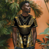 Egypt Winged Sun T shirt Ancient Mythology Golden Ankh