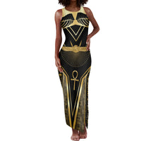 Egypt Winged Sun Tank Maxi Dress Ancient Mythology Golden Ankh