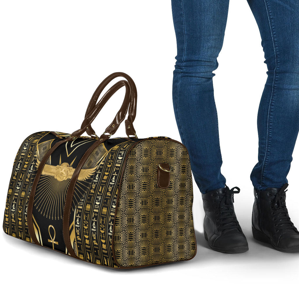 Egypt Winged Sun Travel Bag Ancient Mythology Golden Ankh