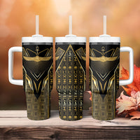 Egypt Winged Sun Tumbler With Handle Ancient Mythology Golden Ankh