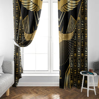 Egypt Winged Sun Window Curtain Ancient Mythology Golden Ankh