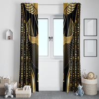 Egypt Winged Sun Window Curtain Ancient Mythology Golden Ankh