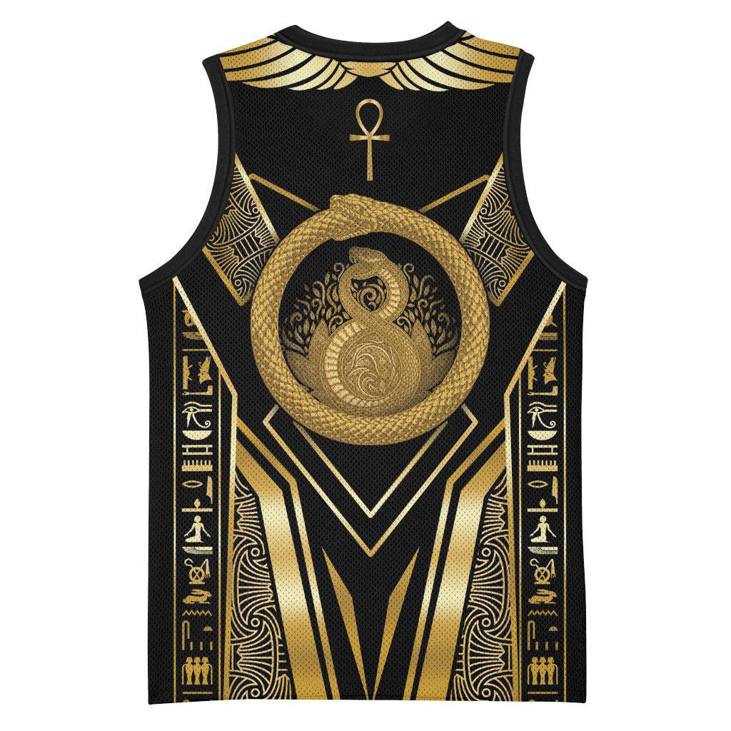 Egypt Ouroboros Basketball Jersey Ancient Mythology Infinity Serpent Gold