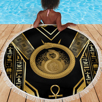 Egypt Ouroboros Beach Blanket Ancient Mythology Infinity Serpent Gold
