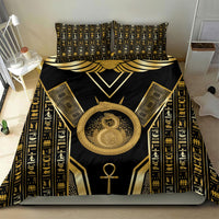 Egypt Ouroboros Bedding Set Ancient Mythology Infinity Serpent Gold