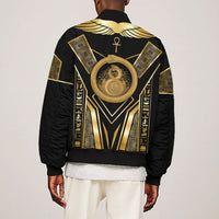 Egypt Ouroboros Bomber Jacket Ancient Mythology Infinity Serpent Gold
