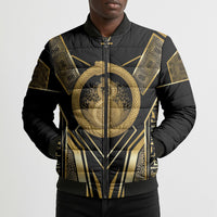 Egypt Ouroboros Bomber Puffer Jacket Ancient Mythology Infinity Serpent Gold