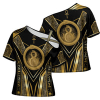 Egypt Ouroboros Cross Shoulder Shirt Ancient Mythology Infinity Serpent Gold