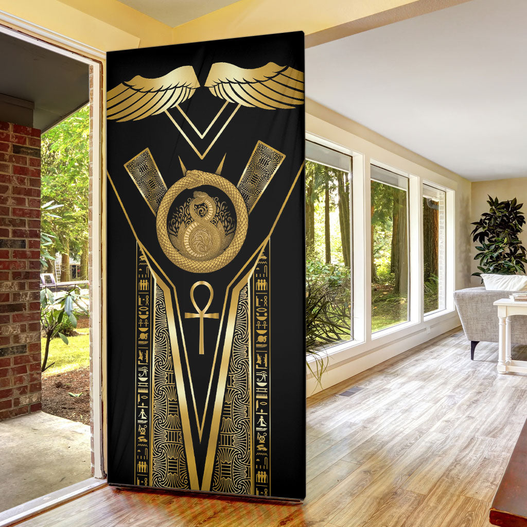 Egypt Ouroboros Door Cover Ancient Mythology Infinity Serpent Gold