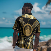 Egypt Ouroboros Hawaiian Shirt Ancient Mythology Infinity Serpent Gold