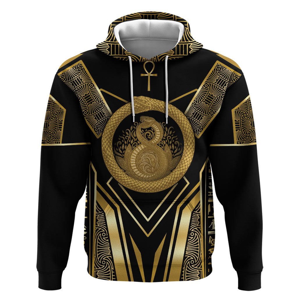 Egypt Ouroboros Hoodie Ancient Mythology Infinity Serpent Gold