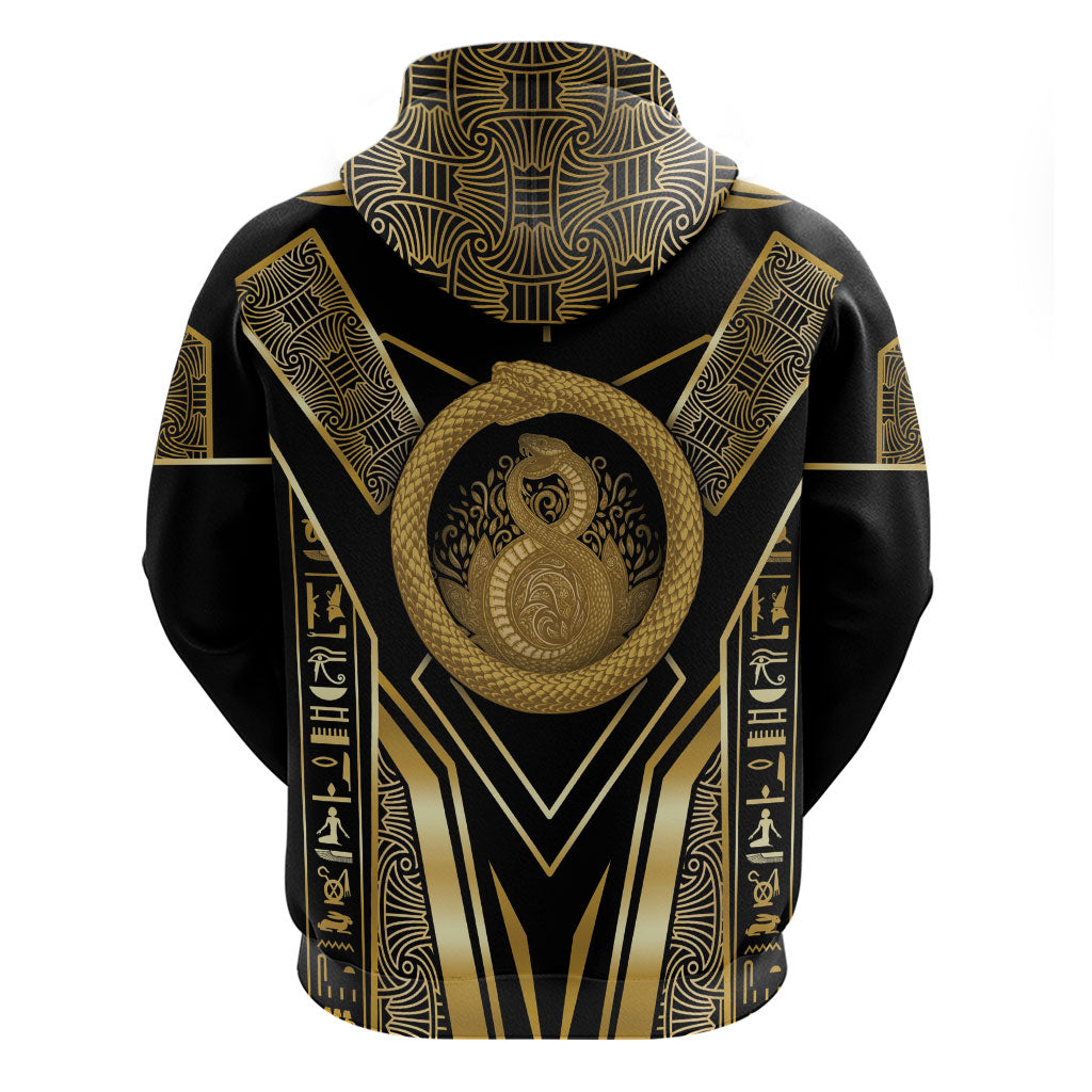 Egypt Ouroboros Hoodie Ancient Mythology Infinity Serpent Gold