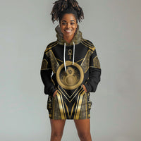 Egypt Ouroboros Hoodie Dress Ancient Mythology Infinity Serpent Gold
