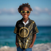 Egypt Ouroboros Kid Hawaiian Shirt Ancient Mythology Infinity Serpent Gold