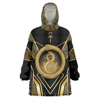 Egypt Ouroboros Kid Wearable Blanket Hoodie Ancient Mythology Infinity Serpent Gold